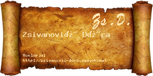 Zsivanović Dóra névjegykártya