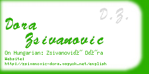 dora zsivanovic business card